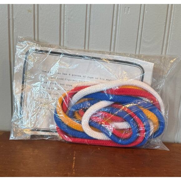Linking Rope in Colour Four Ring Magic Trick Set with Instructions - Picture 2 of 2
